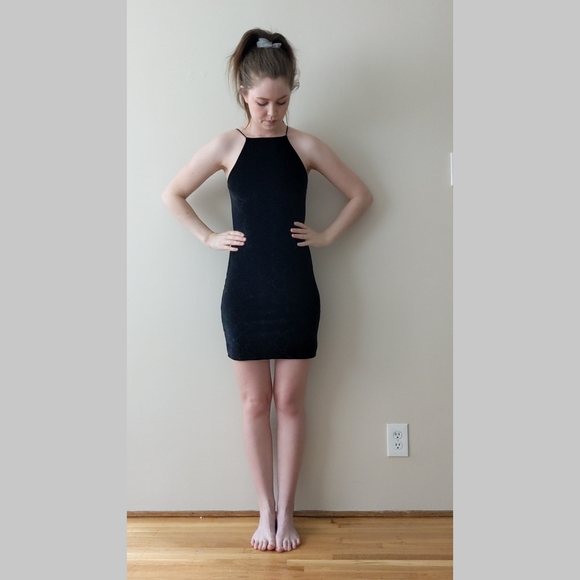 Snakeskin Velvet High-Neck Mini Dress - Picture 2 of 2